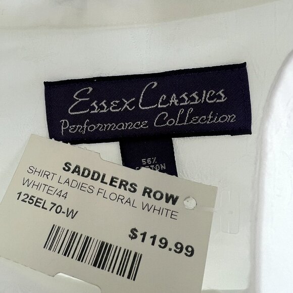 NWT Saddlers Row Essex Classics White Floral Equestrian Shirt with Collars 44 - Picture 4 of 5